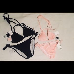 Juicy Couture velvet swimsuits in pink and black💦